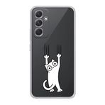 Manitoba Samsung Galaxy M34 5G ile Uyumlu Kedi Tasarımlı Baskılı Şeffaf Telefon Kılıfı
