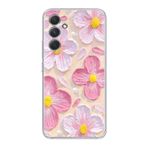 Manitoba Samsung Galaxy M34 5G ile Uyumlu Pastel Çiçek Tasarımlı Baskılı Şeffaf Telefon Kılıfı