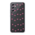 Manitoba Samsung Galaxy M34 Uyumlu Baskılı Yumuşak Silikon Şeffaf Telefon Kılıfı, Pembe Paw Desen