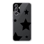 Manitoba Samsung Galaxy M34 Uyumlu Baskılı Yumuşak Silikon Şeffaf Telefon Kılıfı, Yıldız Deseni