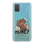 Manitoba Samsung Galaxy M51 Uyumlu Criminal Money Tasarımlı Şeffaf Telefon Kılıfı, Çok Renkli