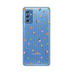 Manitoba Samsung Galaxy M52 ile Uyumlu Baskılı Yumuşak Silikon Şeffaf Telefon Kılıfı, Çiçek ve Arı Deseni