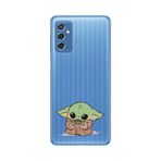 Manitoba Samsung Galaxy M52 Uyumlu Baby Yoda Tasarımlı Baskılı Şeffaf Telefon Kılıfı, Silikon, Çok Renkli