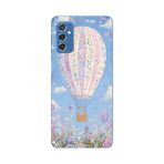 Manitoba Samsung Galaxy M52 Uyumlu Baskılı Yumuşak Silikon Telefon Kılıfı, Çiçek Balon Deseni