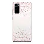 Manitoba Samsung Galaxy S20 FE Uyumlu Baskılı Yumuşak Silikon Şeffaf Telefon Kılıfı, Kırmızı Kalp Deseni