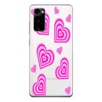 Manitoba Samsung Galaxy S20 FE Uyumlu Baskılı Yumuşak Silikon Şeffaf Telefon Kılıfı, Pembe Kalp Deseni