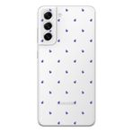 Manitoba Samsung Galaxy S21 FE ile Uyumlu Baskılı Yumuşak Silikon Şeffaf Telefon Kılıfı, Mor Kalp Deseni