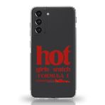 Manitoba Samsung Galaxy S21 FE Uyumlu Baskılı Yumuşak Silikon Telefon Kılıfı, Şeffaf, Hot Girls Watch Formula 1 Desen
