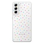 Manitoba Samsung Galaxy S21 Uyumlu Minik Kalpler Tasarımlı Baskılı Şeffaf Telefon Kılıfı, Çok Renkli