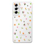 Manitoba Samsung Galaxy S22 ile Uyumlu Baskılı Yumuşak Silikon Şeffaf Telefon Kılıfı, Çiçek ve Arı Deseni