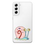 Manitoba Samsung Galaxy S22 Plus Uyumlu Sünger Bob Gary Tasarımlı Premium Şeffaf Silikon Kılıf, Çok Renkli