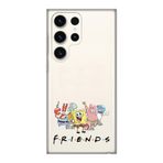 Manitoba Samsung Galaxy S22 Ultra Uyumlu Friends Tasarımlı Baskılı Şeffaf Telefon Kılıfı