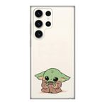 Manitoba Samsung Galaxy S23 Ultra Uyumlu Baby Yoda Tasarımlı Baskılı Şeffaf Telefon Kılıfı