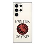 Manitoba Samsung Galaxy S23 Ultra Uyumlu Baskılı Yumuşak Silikon Telefon Kılıfı, Şeffaf, Mother of Cats Deseni
