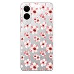 Manitoba Samsung Galaxy S25 Edge Uyumlu Baskılı Yumuşak Silikon Şeffaf Telefon Kılıfı, Çiçek Desen, Pembe