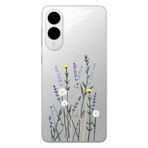 Manitoba Samsung Galaxy S25 Edge Uyumlu Baskılı Yumuşak Silikon Şeffaf Telefon Kılıfı, Çiçek Deseni