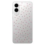 Manitoba Samsung Galaxy S25 Edge Uyumlu Baskılı Yumuşak Silikon Şeffaf Telefon Kılıfı, Kırmızı Kalp Deseni