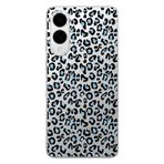 Manitoba Samsung Galaxy S25 Edge Uyumlu Baskılı Yumuşak Silikon Şeffaf Telefon Kılıfı, Leopar Desen, Siyah-Mavi