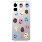 Manitoba Samsung Galaxy S25 Edge Uyumlu Baskılı Yumuşak Silikon Şeffaf Telefon Kılıfı, Smiley Desen
