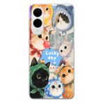 Manitoba Samsung Galaxy S25 Edge Uyumlu Baskılı Yumuşak Silikon Telefon Kılıfı, Şeffaf, Kedi Deseni