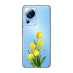 Manitoba Xiaomi Mi 13 Lite Uyumlu Baskılı Yumuşak Silikon Şeffaf Telefon Kılıfı, Sarı Çiçek Deseni