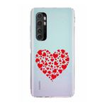 Manitoba Xiaomi Mi Note 10 Lite ile Uyumlu Baskılı Yumuşak Silikon Şeffaf Telefon Kılıfı, Kalp Deseni