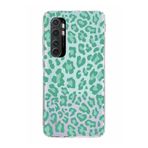 Manitoba Xiaomi Mi Note 10 Lite ile Uyumlu Baskılı Yumuşak Silikon Şeffaf Telefon Kılıfı, Yeşil Leopar Desen