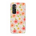 Manitoba Xiaomi Mi Note 10 Lite ile Uyumlu Çiçek Tasarımlı Baskılı Şeffaf Silikon Telefon Kılıfı