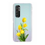 Manitoba Xiaomi Mi Note 10 Lite Uyumlu Baskılı Yumuşak Silikon Şeffaf Telefon Kılıfı, Sarı Çiçek Desen