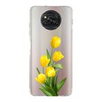 Manitoba Xiaomi Poco X3 / X3 Pro Uyumlu Baskılı Yumuşak Silikon Şeffaf Telefon Kılıfı, Sarı Çiçek Desen