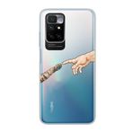 Manitoba Xiaomi Redmi 10 2022 ile Uyumlu El ve Pati Tasarımlı Baskılı Şeffaf Telefon Kılıfı, Çok Renkli