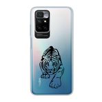 Manitoba Xiaomi Redmi 10 2022 ile Uyumlu Kaplan Tasarımlı Baskılı Şeffaf Telefon Kılıfı