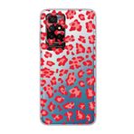 Manitoba Xiaomi Redmi 10 2022 ile Uyumlu Leopar Desen Tasarımlı Baskılı Şeffaf Telefon Kılıfı