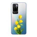 Manitoba Xiaomi Redmi 10 2022 ile Uyumlu Sarı Lale Tasarımlı Baskılı Şeffaf Telefon Kılıfı, Silikon