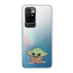 Manitoba Xiaomi Redmi 10 2022 Uyumlu Baby Yoda Tasarımlı Baskılı Şeffaf Telefon Kılıfı, Silikon, Çok Renkli