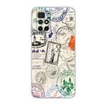 Manitoba Xiaomi Redmi 10 2022 Uyumlu Baskılı Yumuşak Silikon Şeffaf Telefon Kılıfı, Posta Pulu Deseni