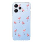 Manitoba Xiaomi Redmi 12 Uyumlu Baskılı Yumuşak Silikon Şeffaf Telefon Kılıfı, Flamingo Desen