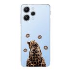 Manitoba Xiaomi Redmi 12 Uyumlu Baskılı Yumuşak Silikon Şeffaf Telefon Kılıfı, Leopar Desen