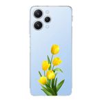 Manitoba Xiaomi Redmi 12 Uyumlu Baskılı Yumuşak Silikon Şeffaf Telefon Kılıfı, Sarı Çiçek Deseni