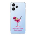 Manitoba Xiaomi Redmi 12 Uyumlu Cool Mom Tasarımlı Şeffaf Telefon Kılıfı, Silikon, Çok Renkli