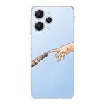 Manitoba Xiaomi Redmi 12 Uyumlu El ve Pati Tasarımlı Şeffaf Telefon Kılıfı, Çok Renkli