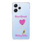 Manitoba Xiaomi Redmi 12 Uyumlu Heart Break Tasarımlı Şeffaf Telefon Kılıfı, Çok Renkli