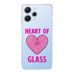 Manitoba Xiaomi Redmi 12 Uyumlu Heart Of Glass Tasarımlı Şeffaf Telefon Kılıfı, Çok Renkli