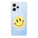 Manitoba Xiaomi Redmi 12 Uyumlu, Its A Good Day Tasarımlı, Şeffaf Silikon Telefon Kılıfı, Çok Renkli