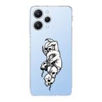Manitoba Xiaomi Redmi 12 Uyumlu Kuru Kafa Tasarımlı Baskılı Şeffaf Telefon Kılıfı