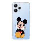 Manitoba Xiaomi Redmi 12 Uyumlu Mickey Tasarımlı Şeffaf Telefon Kılıfı, Silikon, Çok Renkli
