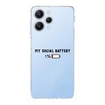 Manitoba Xiaomi Redmi 12 Uyumlu My Social Battery Tasarımlı Şeffaf Telefon Kılıfı