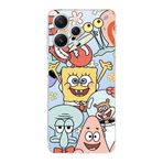 Manitoba Xiaomi Redmi 12 Uyumlu SpongeBob Tasarımlı Baskılı Şeffaf Silikon Telefon Kılıfı