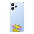 Manitoba Xiaomi Redmi 12 Uyumlu SpongeBob Tasarımlı Şeffaf Silikon Telefon Kılıfı, Çok Renkli
