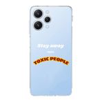 Manitoba Xiaomi Redmi 12 Uyumlu Stay Away Tasarımlı Şeffaf Telefon Kılıfı, Silikon, Çok Renkli